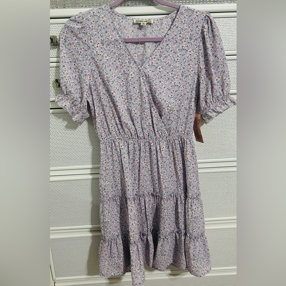 Inspired Hearts Lavender Floral Dress NWT
